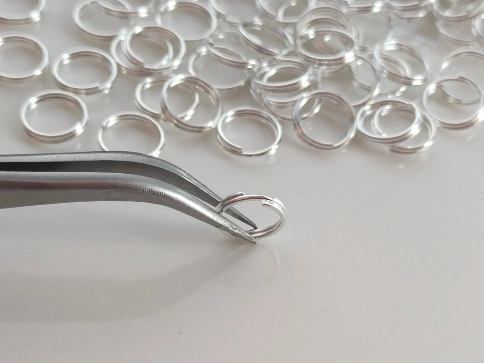 400 anillos dobles para joyería de 8 mm plateados Lote n.° 6764 – photo 4
